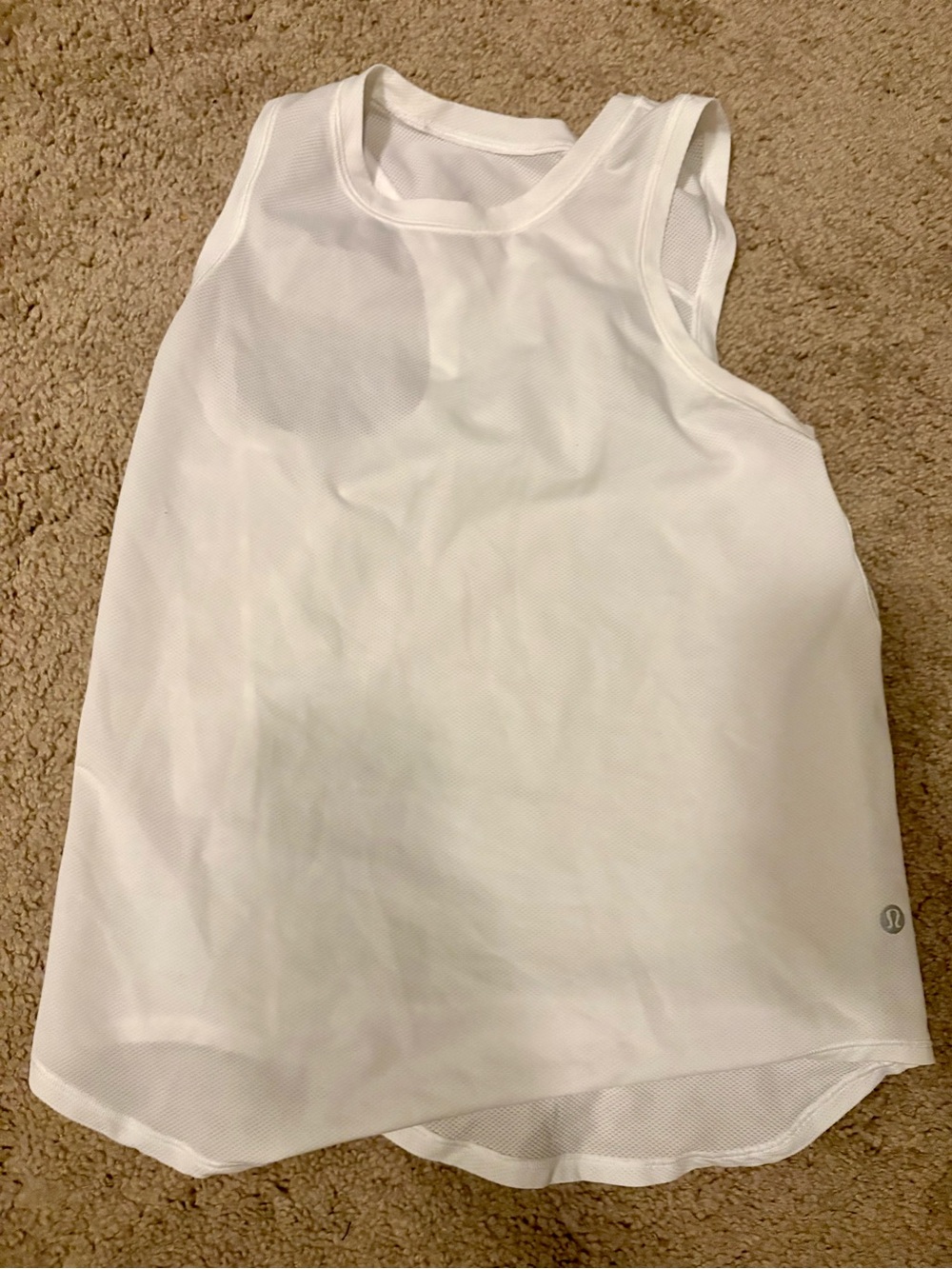 lululemon athletica White Mesh Sleeveless Workout Tank
